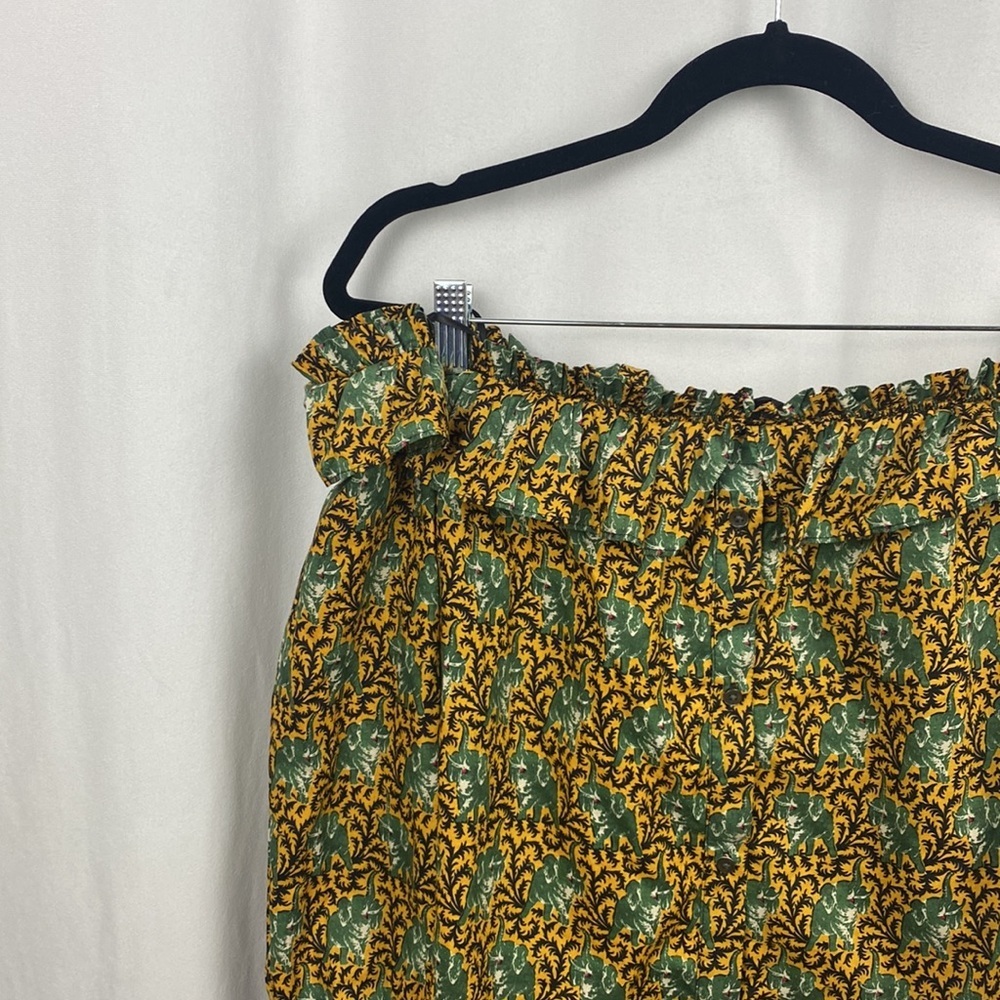 J. Crew Ratti Elephant Off Shoulder Ruffle Blouse - Size 6 - Picture 8 of 15